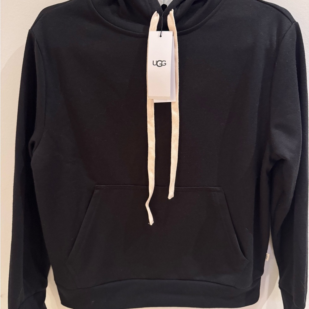 UGG Black Hoodie with Cream Drawstrings